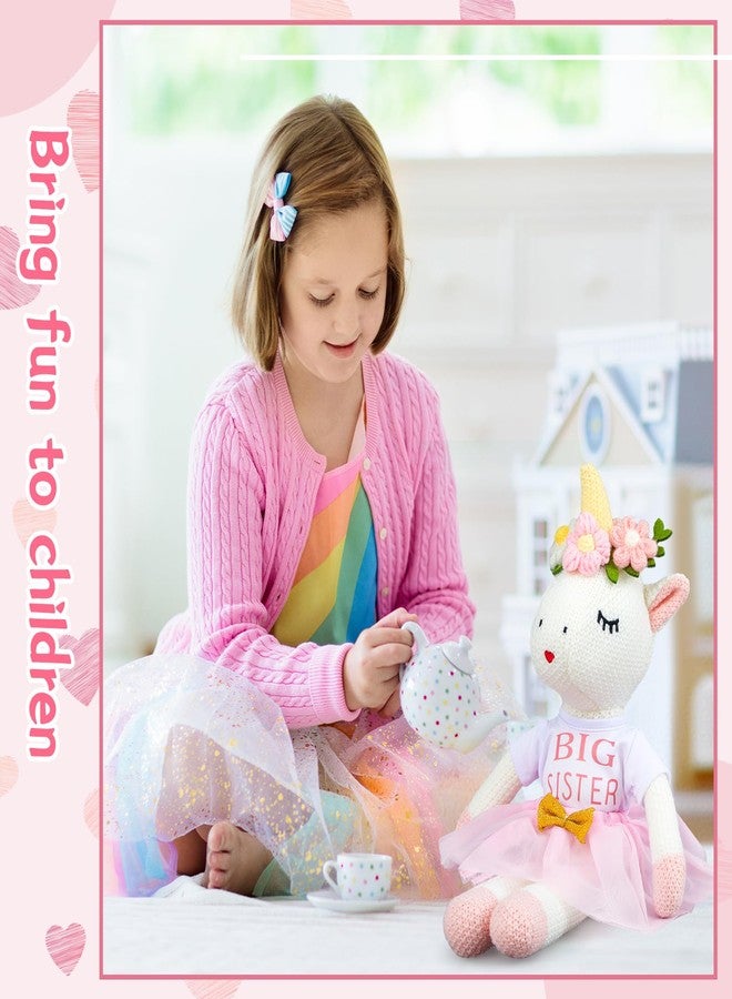 Blueweenly Big Sister Gift for Girls 11.8 Inches Unicorn Stuffed Animal Plush Doll with Pink Tutu Skirt and White Message Big Sister Shirt, Gifts for Girls Toddler - Image 2